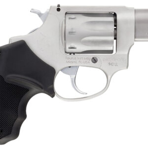 Taurus 2942039UL 942 Ultra-Lite 22 LR 8rd 3″ Matte Stainless Finish Barrel, Matte Stainless Finish Cylinder, Stainless Anodized Finish Aluminum Frame & Finger Grooved Black Polymer Grip