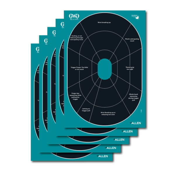 Girls With Guns Splash 12×18 Self-Adhesive Oval Target, 5 Pack