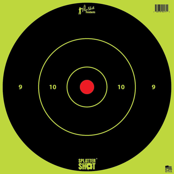 122983 PRO-SHOT SplatterShot 12in Bullseye Targets — 12-Pack