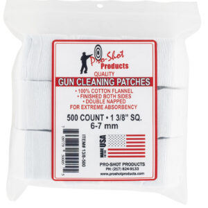 PRO-SHOT 1.38in Cotton Cleaning Patches 6mm-7mm 500ct