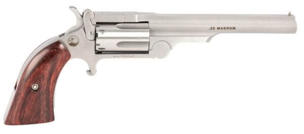 123197 North American Arms 22MCR4 Ranger II 22 LR/22 WMR 5 Shot 4″ Stainless Steel Barrel, Stainless Steel Frame, Stainless Cylinder, Rosewood Boot Grip, Exposed Hammer, Extra Cylinder
