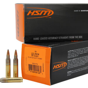 HSM 2232 Varmint .223 Rem/5.56 NATO 55 gr Soft Point — 50rd