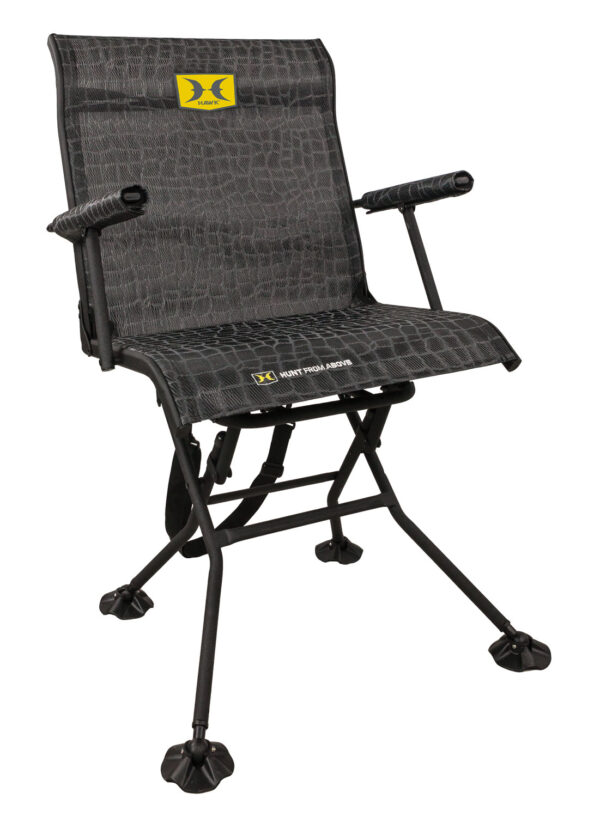 124189 Hawk Stealth Spin Chair Camo Steel – 360 Degree Folding Chair