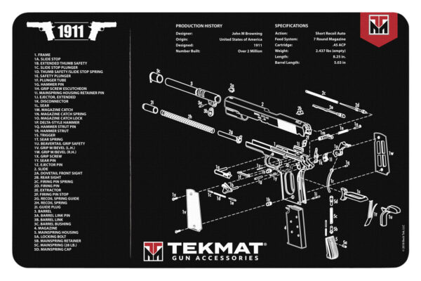 124452 TekMat 1911 Cleaning Mat 11×17 Neoprene