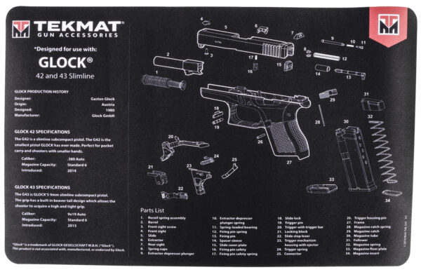 TekMat Glock 42/43 Cleaning Mat 11×17