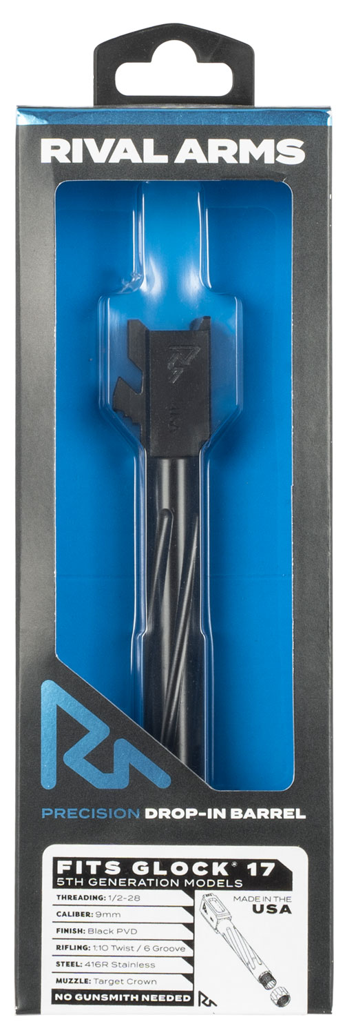 124507 Rival Arms V1 Threaded Barrel for Glock 17 Gen5 — 9mm, 4.49″