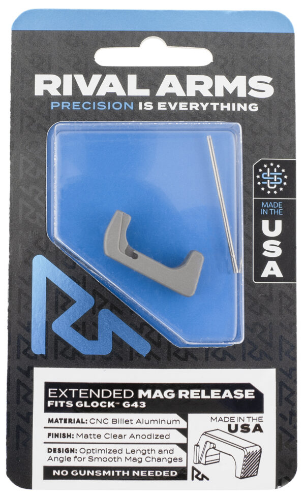 124560 Rival Arms Extended Magazine Release for Glock 43 – Stainless