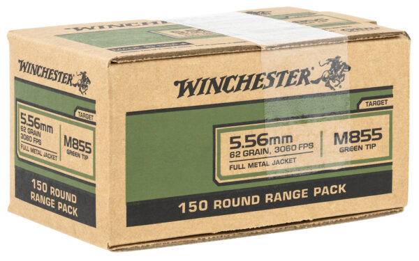 125281 Winchester M855 5.56 NATO 62gr FMJ 150rd Green Tip