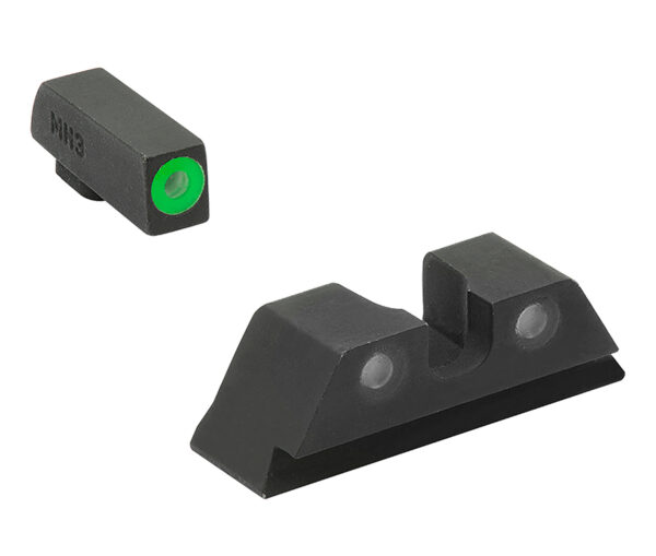 Meprolight Hyper-Bright Day/Night Sight Set — Green Tritium — Fits Glock