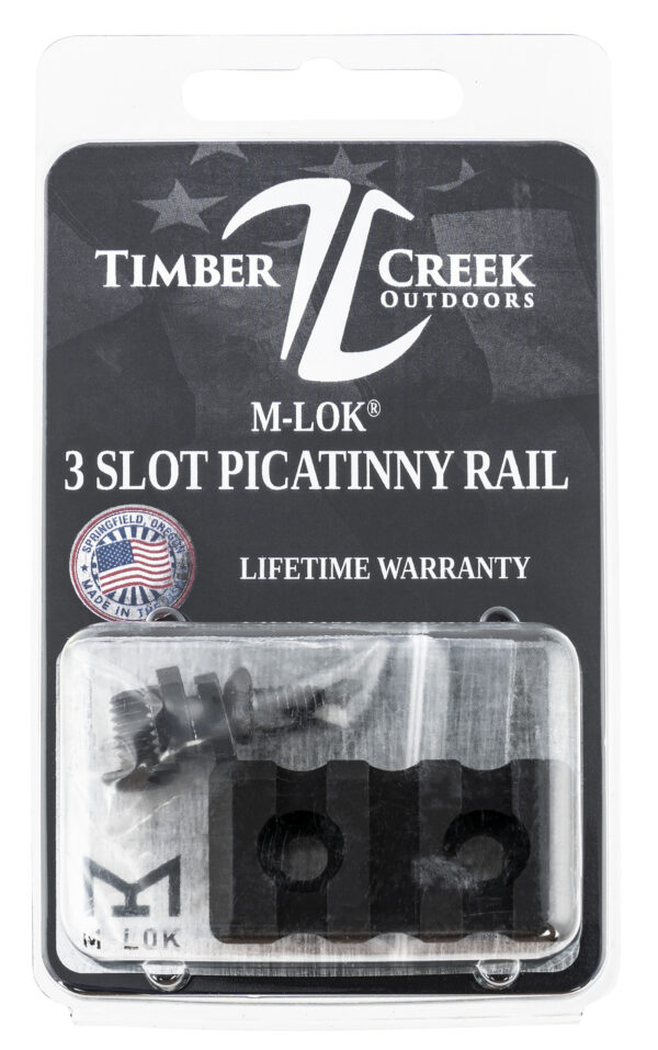 126955 Timber Creek M3SPRBL M-LOK 3-Slot Picatinny Rail – Black