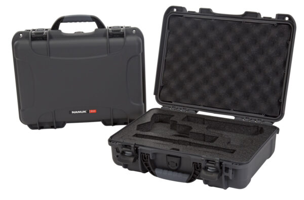 128124 Nanuk 910 Classic 2 Up Pistol Case, Graphite Polymer, 13.2×9.2×4.1