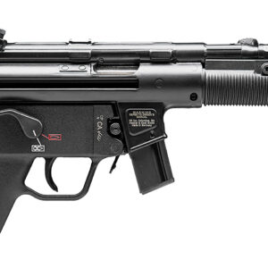 HK 81000482 SP5K PDW 9mm Luger Caliber with 5.83″ Barrel, 10+1 Capacity, Black Metal Finish, No Stock (Sling Mount), Black Polymer Grip Right Hand