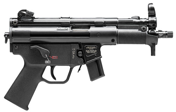 HK 81000482 SP5K PDW 9mm Luger Caliber with 5.83″ Barrel, 10+1 Capacity, Black Metal Finish, No Stock (Sling Mount), Black Polymer Grip Right Hand
