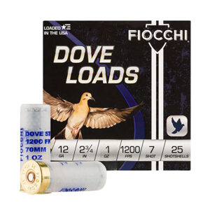 Fiocchi Steel Dove & Quail 12ga 2.75″ 1oz #7 25ct