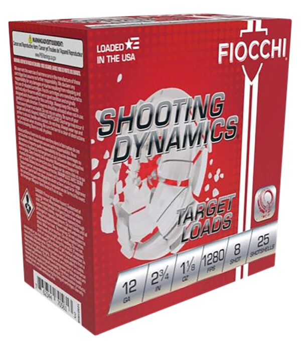 129257 Fiocchi Shooting Dynamics 12 Gauge 2-3/4″ 1-1/8 oz #8 25ct