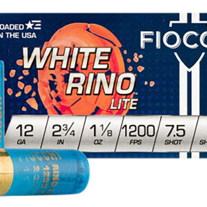 Fiocchi White Rino Lite 12 Gauge 2.75″ 1-1/8 oz #7.5 25ct