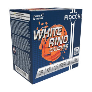 Fiocchi White Rino Crusher 12ga 2-3/4″ #8 25/Box