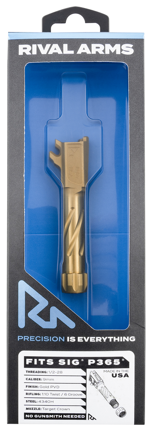 129808 RIVAL ARMS Precision 9mm 3.10in Threaded Gold PVD Barrel