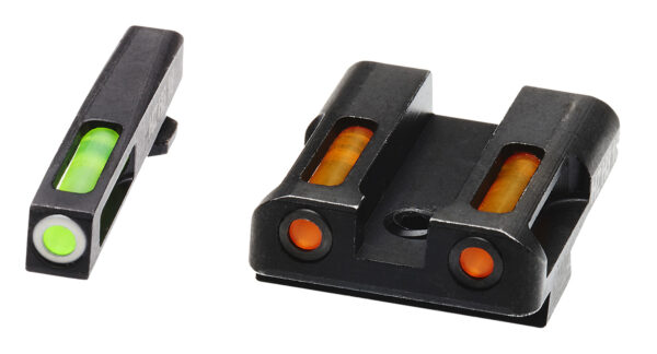 130391 HiViz GLN429 LiteWave H3 Sight Set for Glock Green Tritium White Outline Front Sight-Orange Fiber Optic Rear Sight