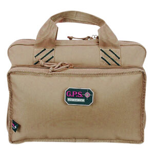 G-Outdoors Quad Pistol Range Bag — Tan, Holds 4 Handguns