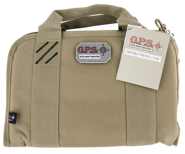 G-Outdoors Double Pistol Case — GPS 1308PCT, Tan Nylon