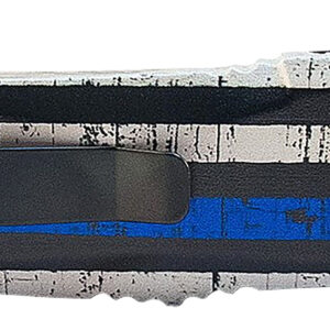 Templar Knife LBTB131 Gen II Back The Blue Large 3.50″ OTF Dagger Plain Black Oxide Stonewashed 440C SS Blade, 5.25″ Black & White w/Blue Line Aluminum Handle, Glass Breaker