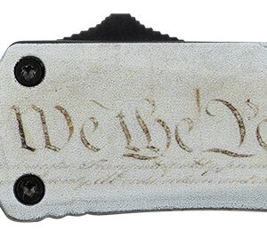 Templar Knife SWTP531 Gen II We The People Small 2.25″ OTF Tanto Part Serrated Black Oxide Stonewashed 440C SS Blade, 4.31″ White w/Flag & “We The People” Aluminum Handle, Glass Breaker