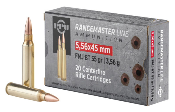 Exclusive Mockups for Branding and Packaging Design PPU PPRM5561M Rangemaster 5.56x45mmNATO 55gr Full Metal Jacket Boat Tail/1000rds *Sold by Case *Includes Metal Can