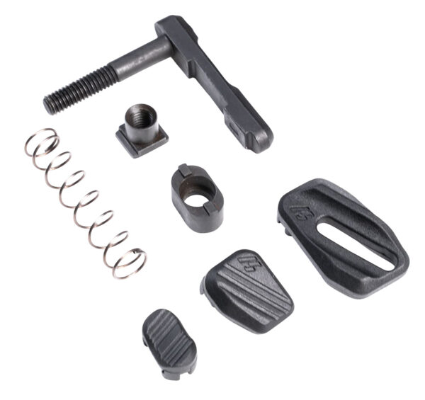 131389 Strike Industries ARMMR Modular Magazine Release made of Steel with Polymer Button & Black Finish for AR-Platform