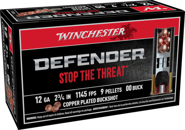132173 Winchester Defender 12 GA 2.75in 00 Buck 9-Pellet 10rd