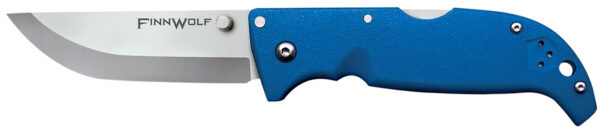 Cold Steel CS20NPG Finn Wolf 3.50″ Folding Straight Back Plain Satin Polished AUS-8A SS Blade/Blue Griv-Ex Handle Includes Pocket Clip