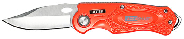 133043 AccuSharp 709C Sport 3″ Folding Knife, Blaze Orange Handle