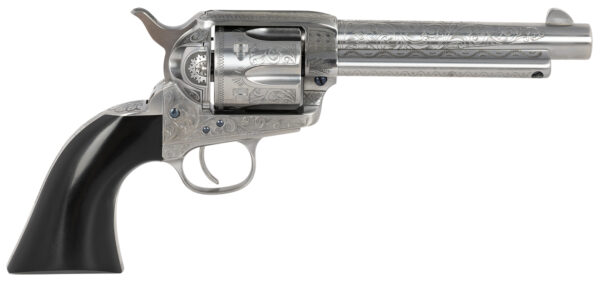 Taylors and Company 1873 Cattleman Uberti 5.50″ White Engraved 6rd