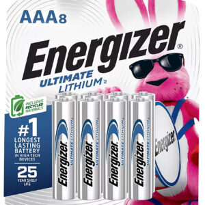 Energizer Ultimate Lithium AAA 1.5V Batteries, 8-Pack