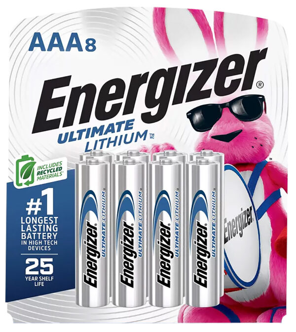 Energizer Ultimate Lithium AAA 1.5V Batteries, 8-Pack