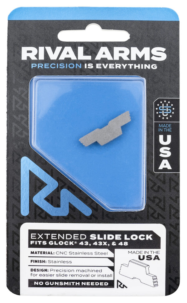 Rival Arms Slide Lock Extended Stainless for Glock 43/43X/48