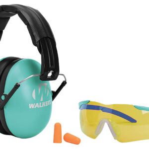 Walkers Youth/Women Folding Muff Combo, Black/Teal, 23 dB