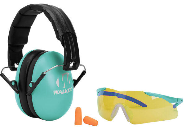 136330 Walkers Youth/Women Folding Muff Combo, Black/Teal, 23 dB