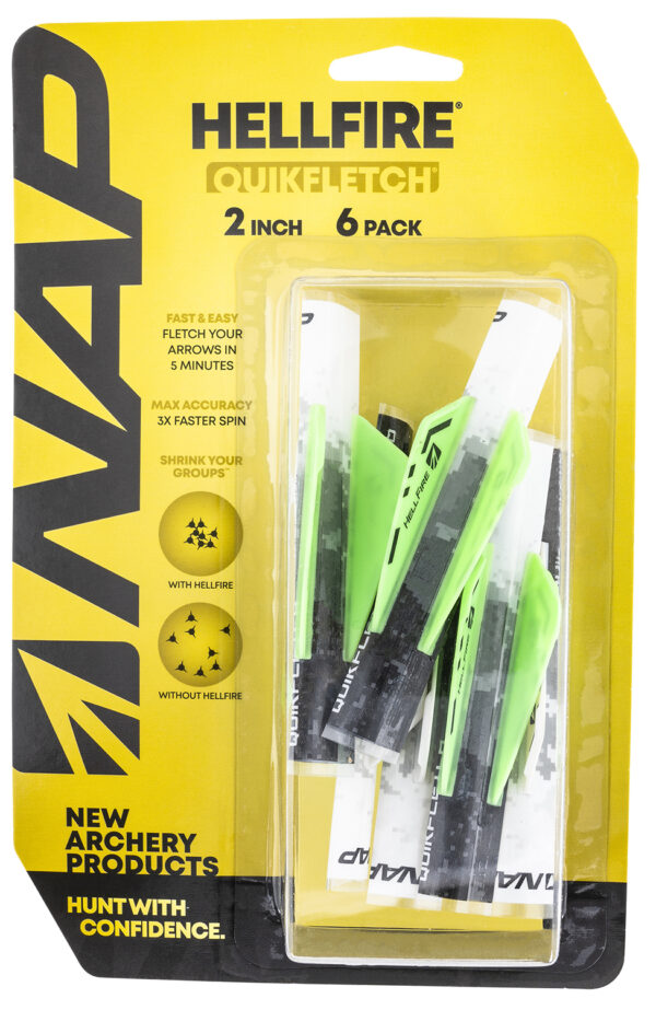 136412 NAP NAP60035 Quickfletch Hellfire Fletching White Green/ 6 Pack