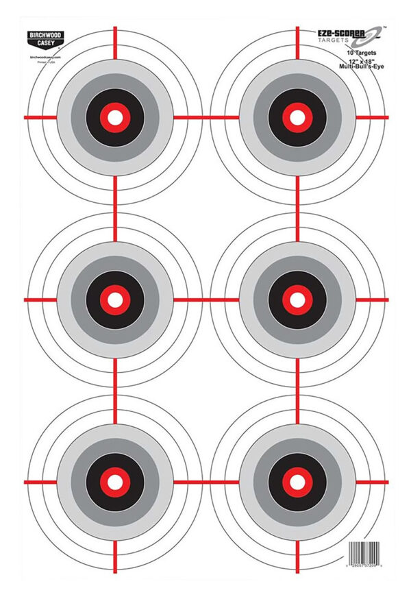 Birchwood Casey EZE-Scorer 12″ x 18″ Bullseye Targets – 100 Pack
