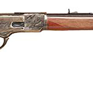Cimarron CA213 1873 Short Deluxe Full Size 38 Special/357 Mag 10+1, 20″ Blued Octagon Steel Barrel, Color Case Hardened Steel Receiver, Walnut Fixed Pistol Grip Stock, Right Hand