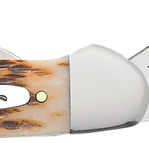 Case Canoe Amber Bone Peach Seed Jig Pocket Knife