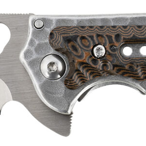 CRKT 5460 Fossil  Compact 3.41″ Folding Drop Point Plain Satin 8Cr13MoV SS Blade, Brown G10/SS Handle, Includes Pocket Clip