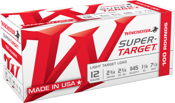 139121 Winchester Super-Target 12GA 2-3/4″ 1-1/8oz #7.5 100/Box