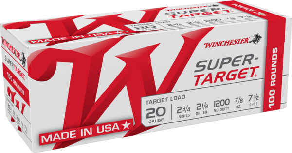 139124 Winchester 20 Gauge 2-3/4″ Super-Target 7.5 Shot 100rd Box