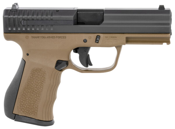 FMK G9C1G2BRTSS 9C1 G2 9mm Luger 14+1 4″ Black Stainless Steel Barrel, Black Serrated Carbon Steel Slide, Burnt Bronze Polymer Frame w/Picatinny Rail, Black Backstrap Grip
