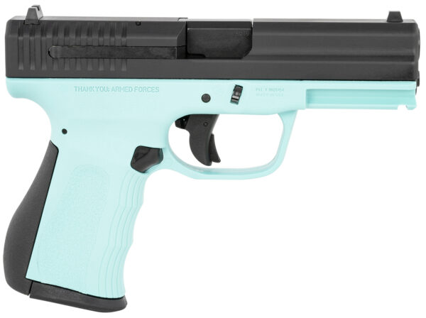 140196 FMK G9C1G2TBSS 9C1 G2 9mm Luger 14+1 4″ Black Stainless Steel Barrel, Black Serrated Carbon Steel Slide, Blue Jay Polymer Frame w/Picatinny Rail, Black Backstrap Grip