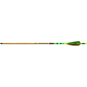Black Eagle Vintage Traditional Arrows .005 600 Green/Yellow Feathers 6 pk.