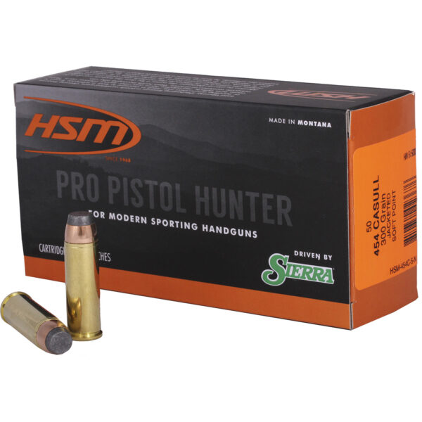 1404923_1 HSM Pro Pistol Hunter Ammunition 454 Casull Sierra JSP 300 gr. 50 rd.