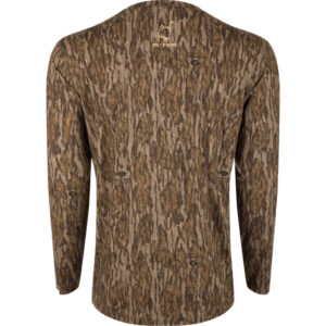 Drake Ol’ Tom Performance Crew Camo Print LS MO Bottomland Large